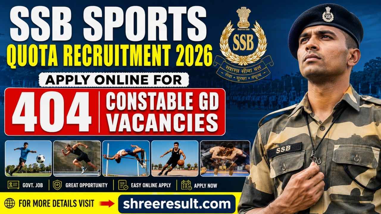 SSB Sports Quota Recruitment 2026: Apply Online for 404 Constable GD Vacancies