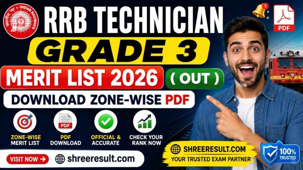 RRB Technician Grade 3 Merit List 2026 (Out) – Download Zone‑Wise PDF