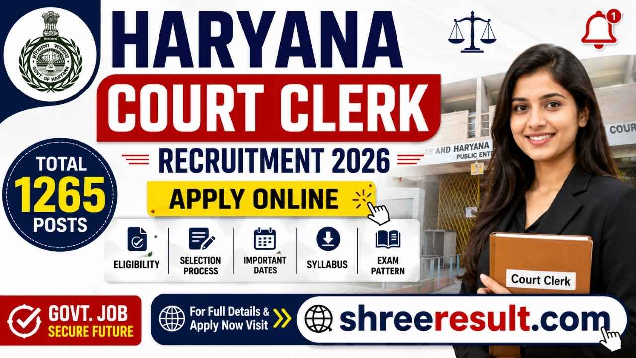 Haryana Court Clerk Recruitment 2026 – Apply Online for 1265 Posts
