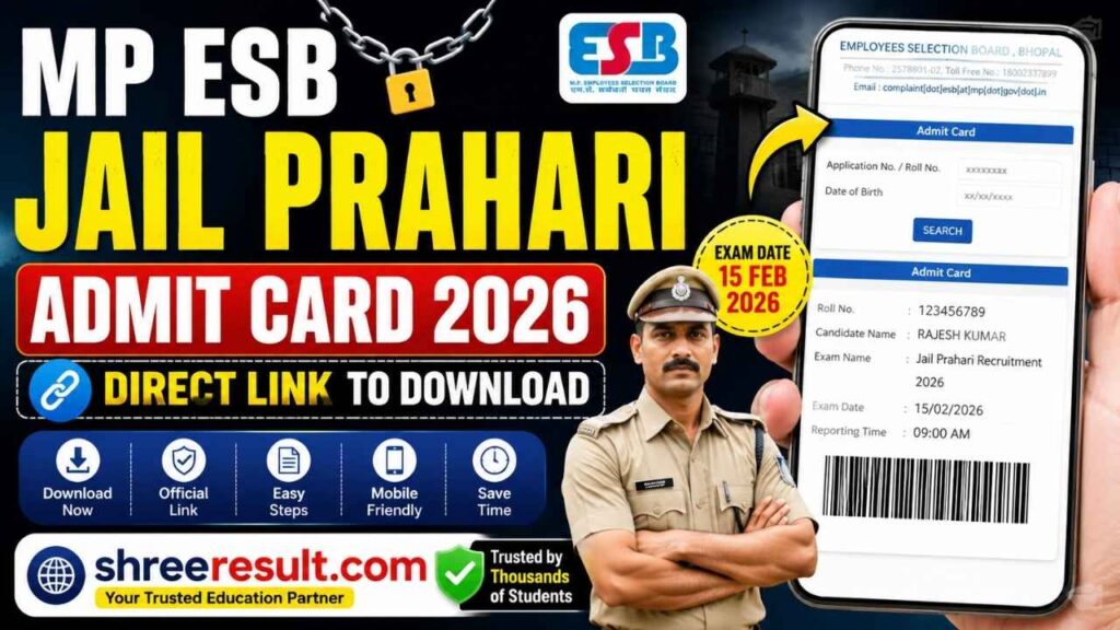 MP ESB Jail Prahari Admit Card 2026 – Direct Link to Download