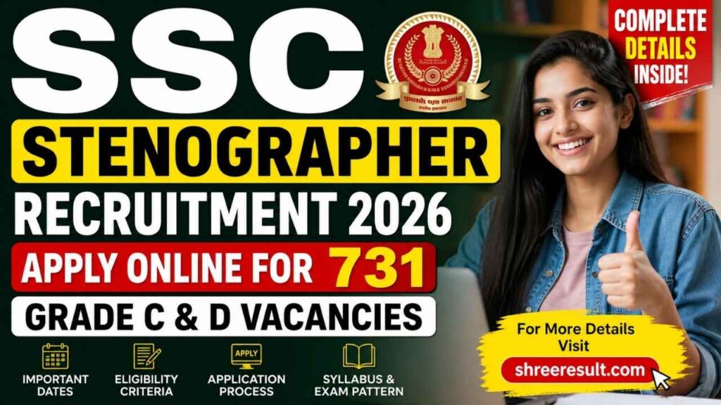 SSC Stenographer Recruitment 2026 – Apply Online for 731 Grade C & D Vacancies