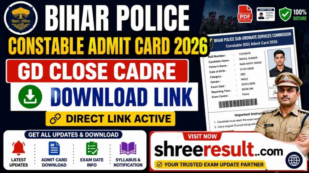 Bihar Police Constable Admit Card 2026 – GD Close Cadre Download Link