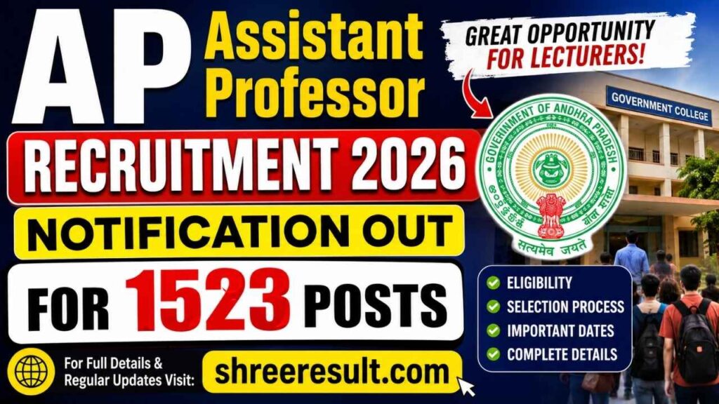 AP Assistant Professor Recruitment 2026 – Notification Out for 1523 Posts