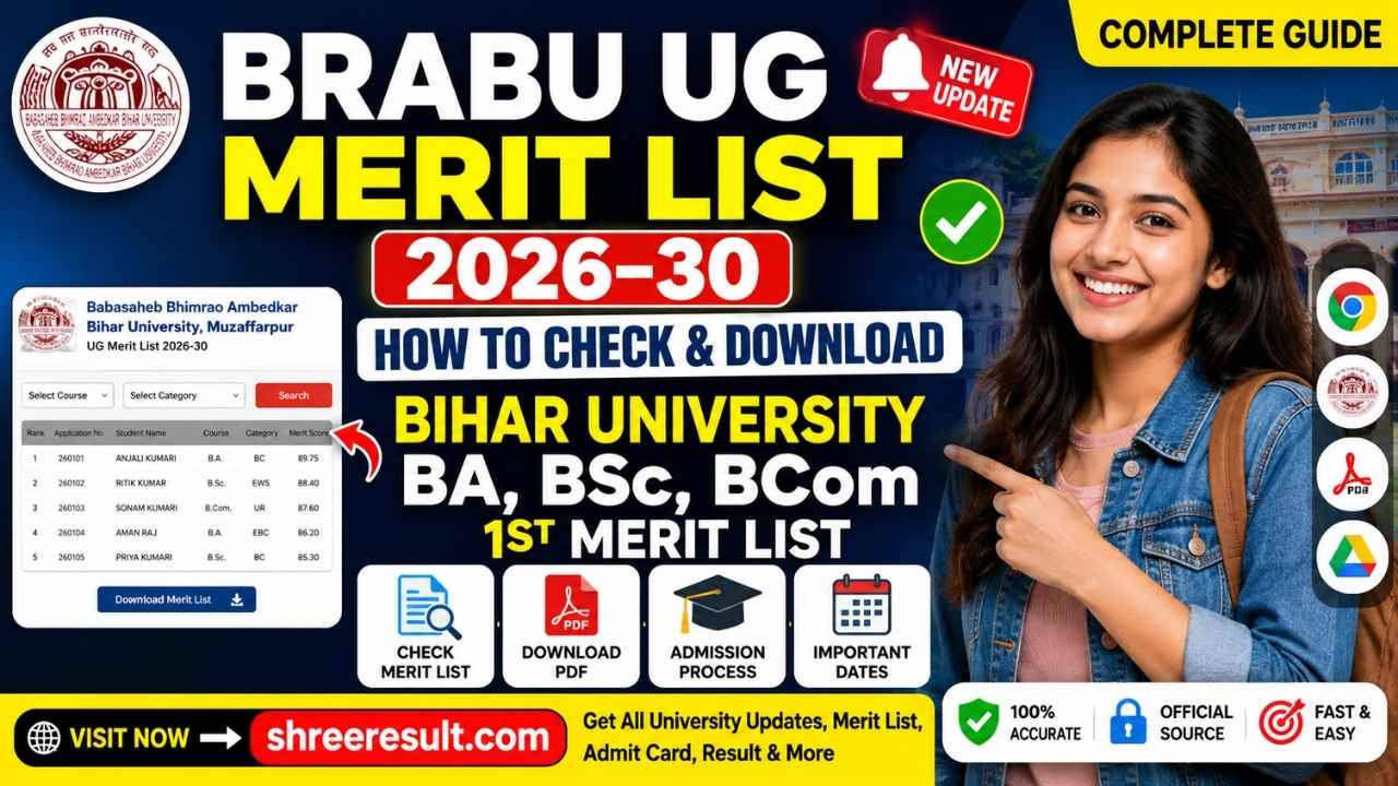 BRABU UG Merit List 2026–30 – How to Check & Download Bihar University BA, BSc, BCom 1st Merit List