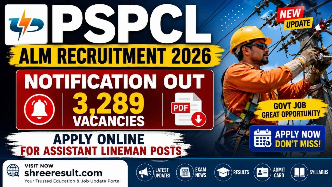 PSPCL ALM Recruitment 2026 – Notification OUT for 3,289 Vacancies, Apply Online for Assistant Lineman Posts