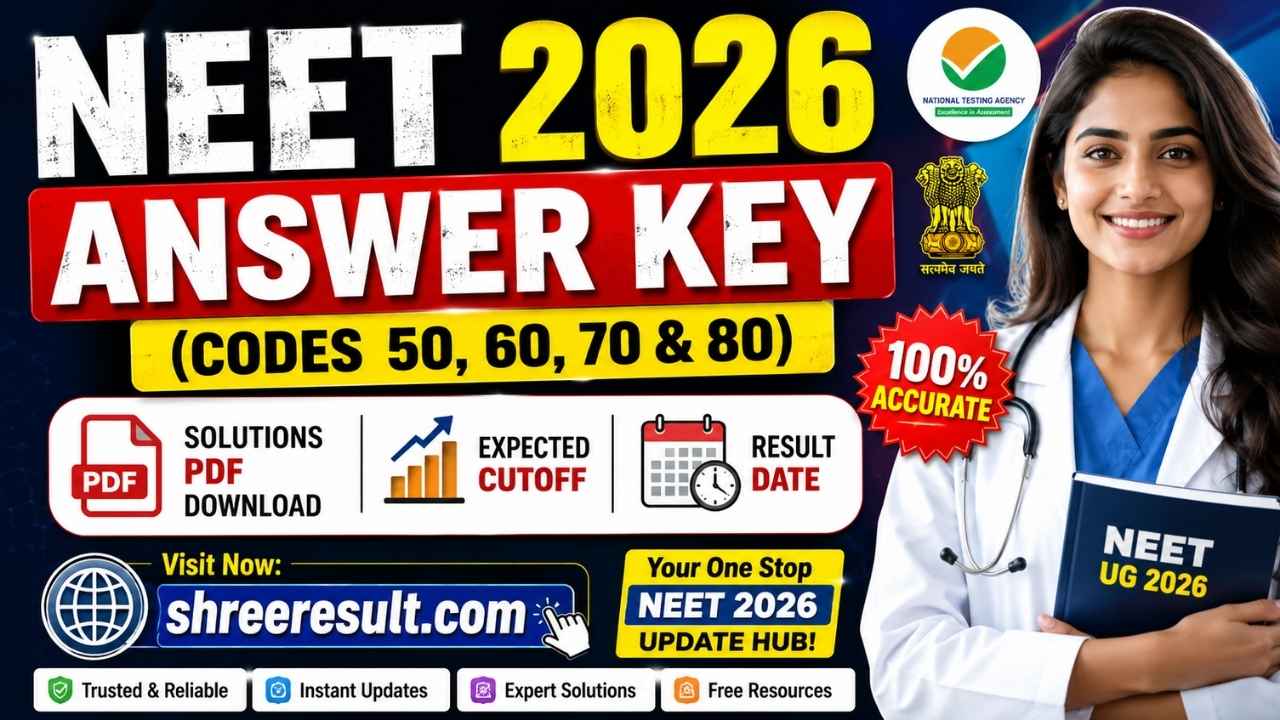 NEET 2026 Answer Key (Codes 50, 60, 70 & 80) – Solutions PDF Download, Expected Cutoff & Result Date