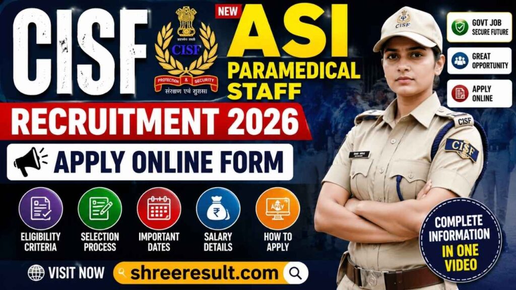 CISF ASI Paramedical Staff Recruitment 2026 – Apply Online Form