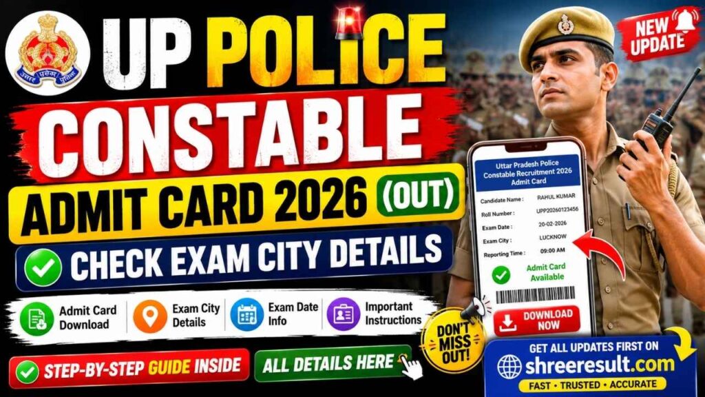 UP Police Constable Admit Card 2026 (Out) – Check Exam City Details