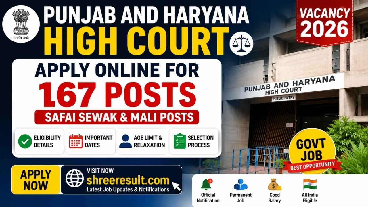 Punjab and Haryana High Court Vacancy 2026 – Apply Online for 167 Safai Sewak and Mali Posts, Eligibility, Age Limit and Dates