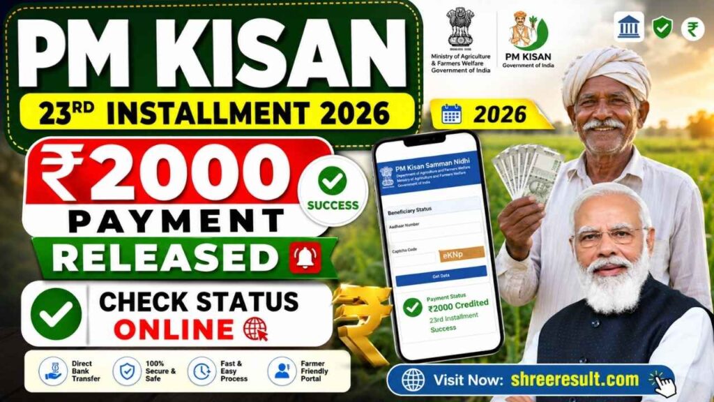 PM Kisan 23rd Installment 2026 – ₹2000 Payment Released, Check Status Online