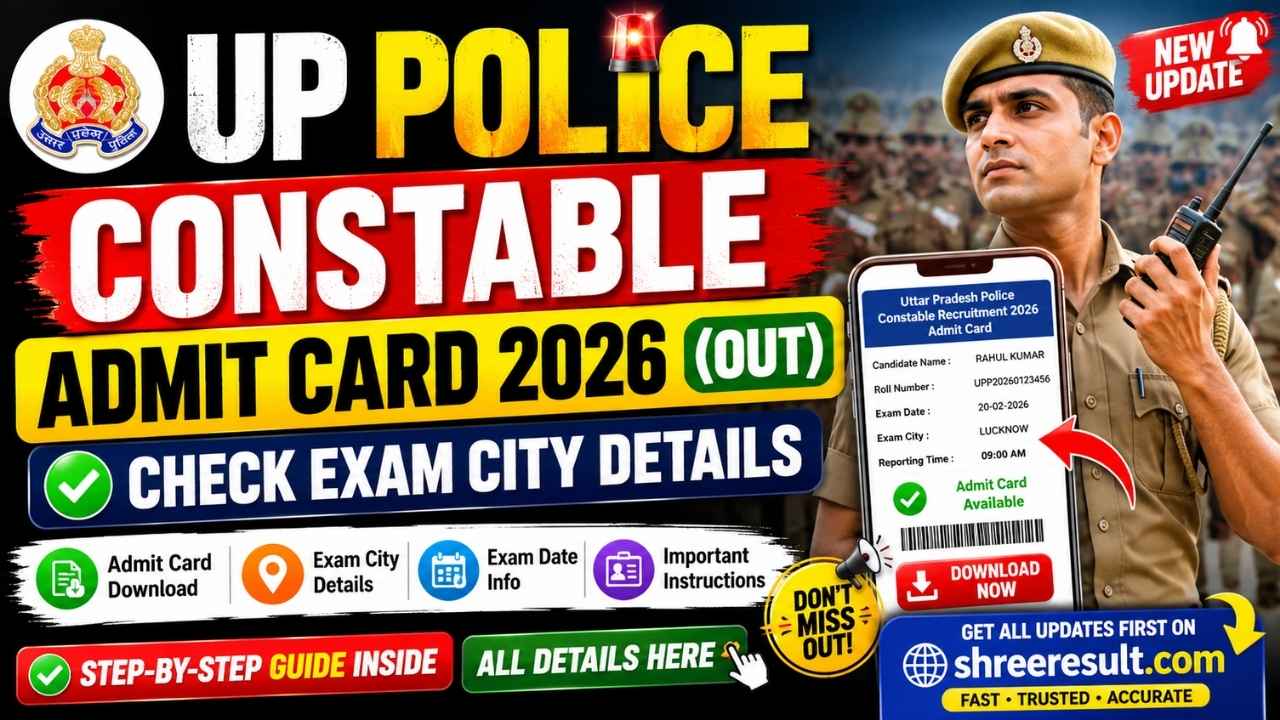 UP Police Constable Admit Card 2026 (Out) – Check Exam City Details