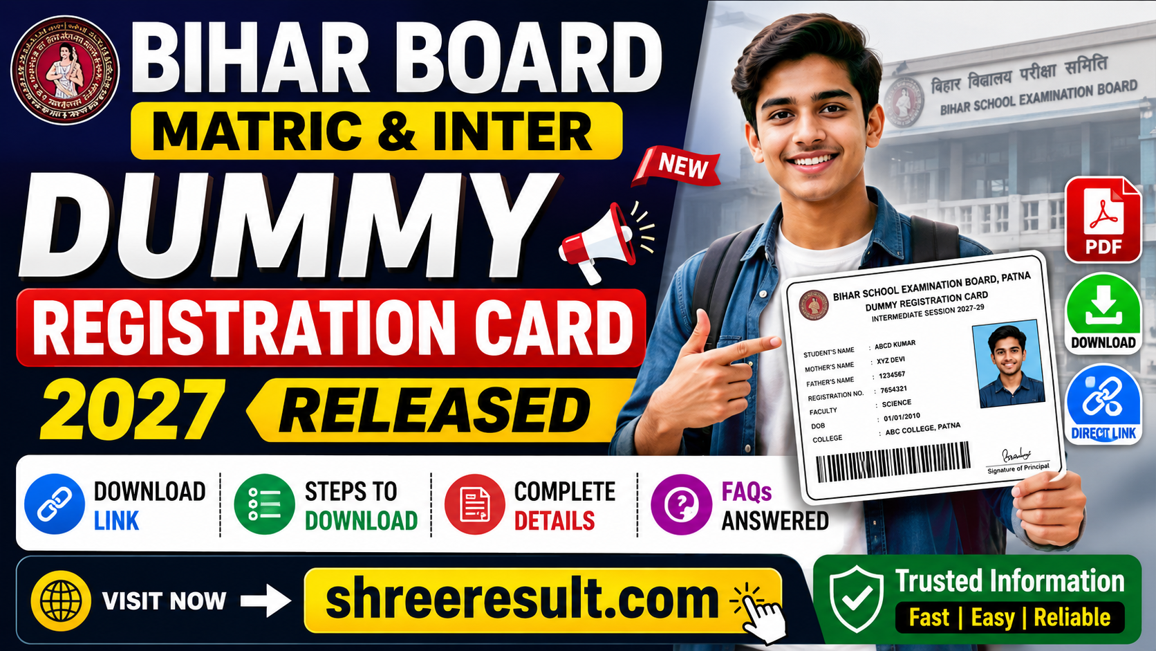 Bihar Board Matric & Inter Dummy Registration Card 2027 Released: Download Link, Steps, Details and FAQs