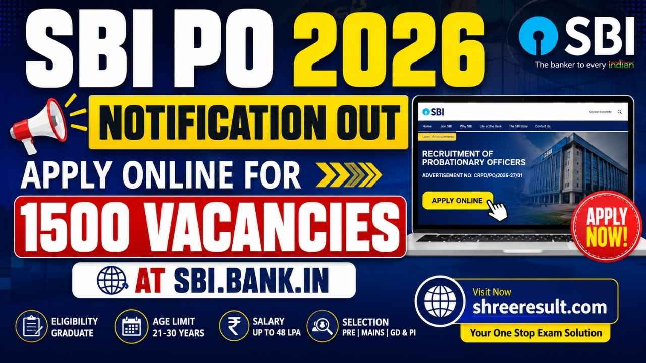 SBI PO 2026 Notification Out, Apply Online for 1500 Vacancies at sbi.bank.in