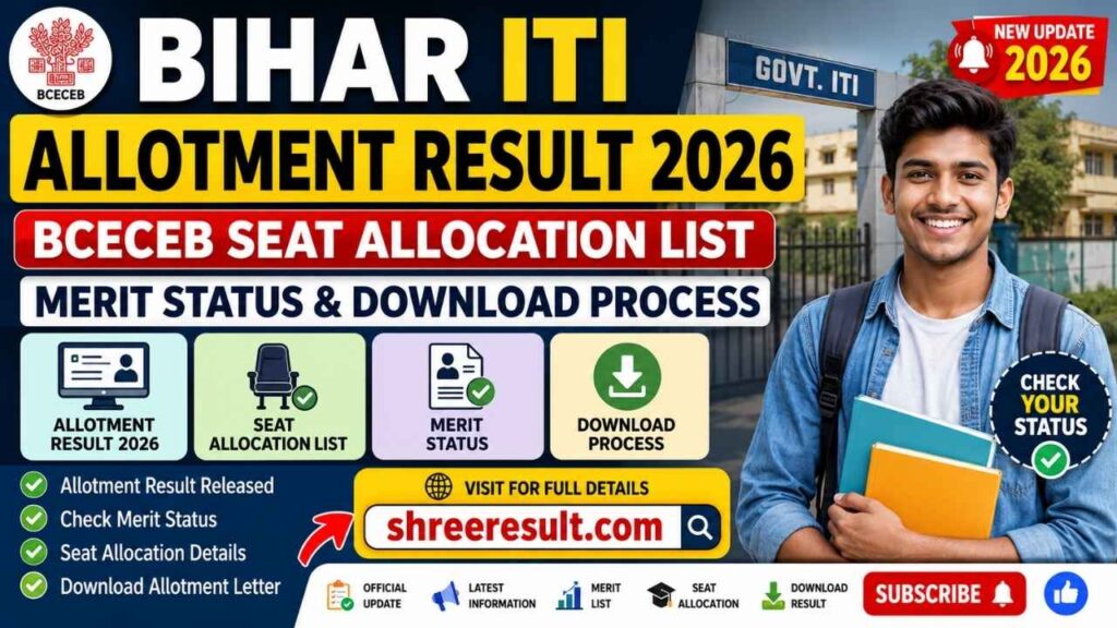 Bihar ITI Allotment Result 2026, BCECEB Seat Allocation List, Merit Status & Download Process