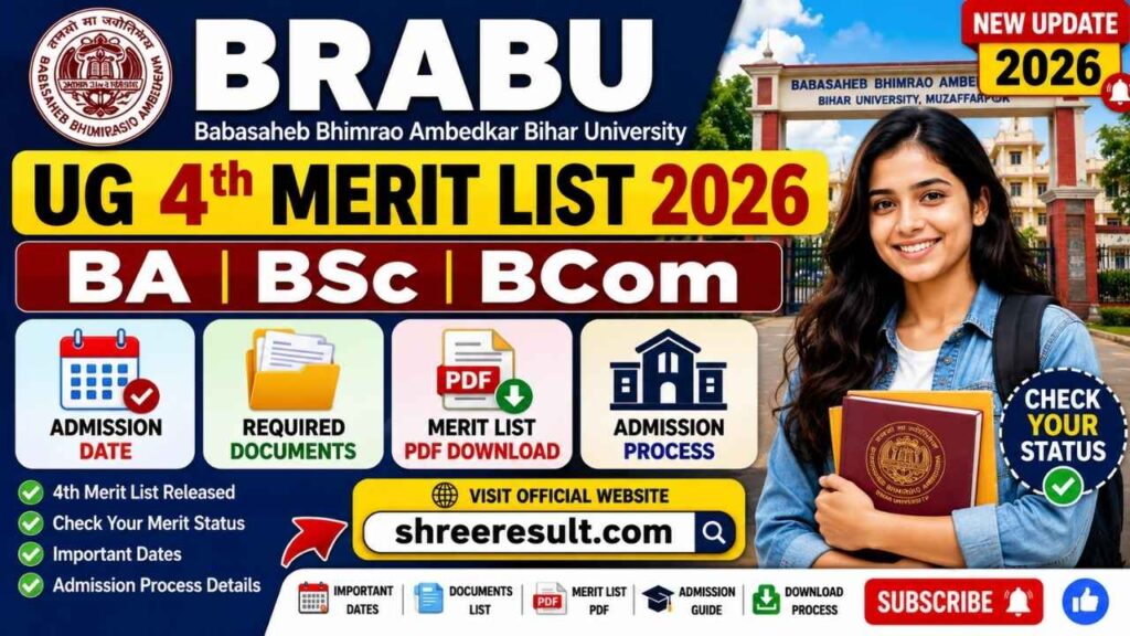 BRABU UG 4th Merit List 2026 BA BSc BCom Admission Date Documents PDF Download