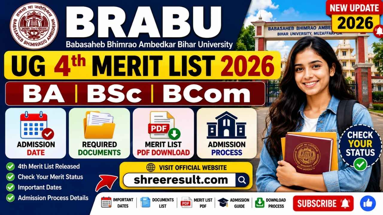 BRABU UG 4th Merit List 2026 BA BSc BCom Admission Date Documents PDF Download