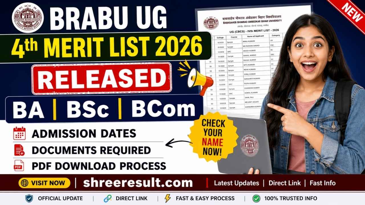 BRABU UG 4th Merit List 2026 Released: BA BSc BCom Admission PDF Download, Dates and Documents Required