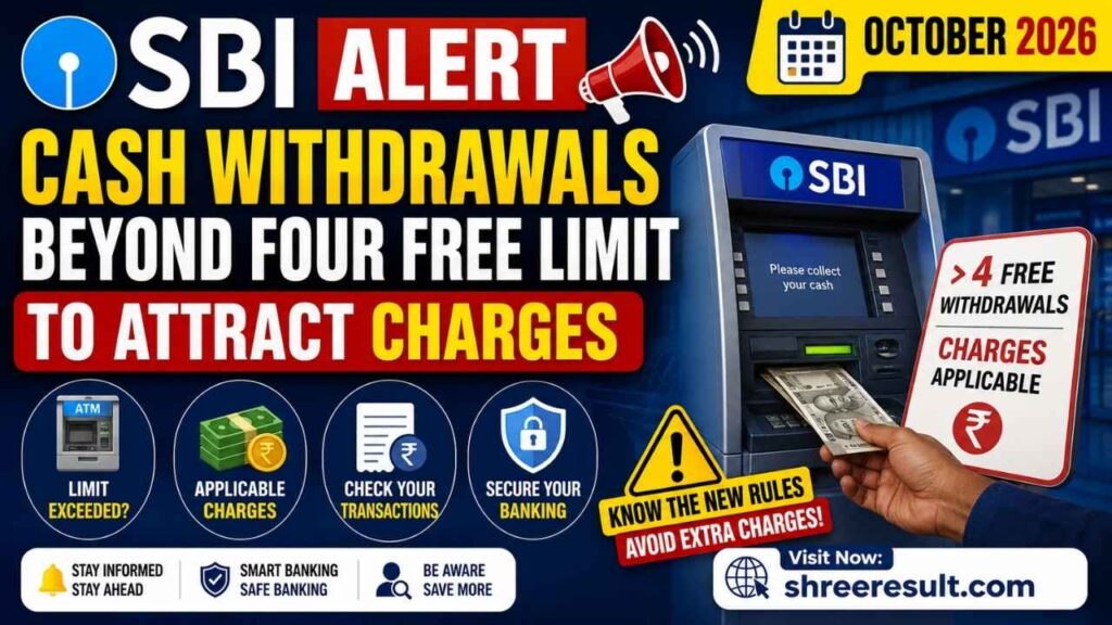 SBI Alert October 2026: Cash Withdrawals Beyond Four Free Limit to Attract Charges