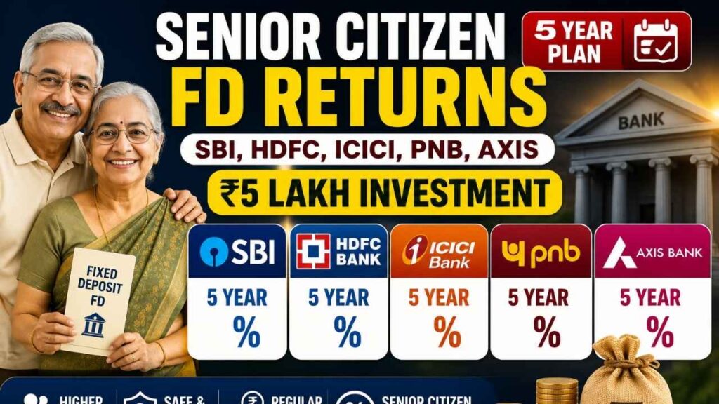 Senior Citizen FD Returns: SBI, HDFC, ICICI, PNB, Axis 5-Year ₹5 Lakh Investment