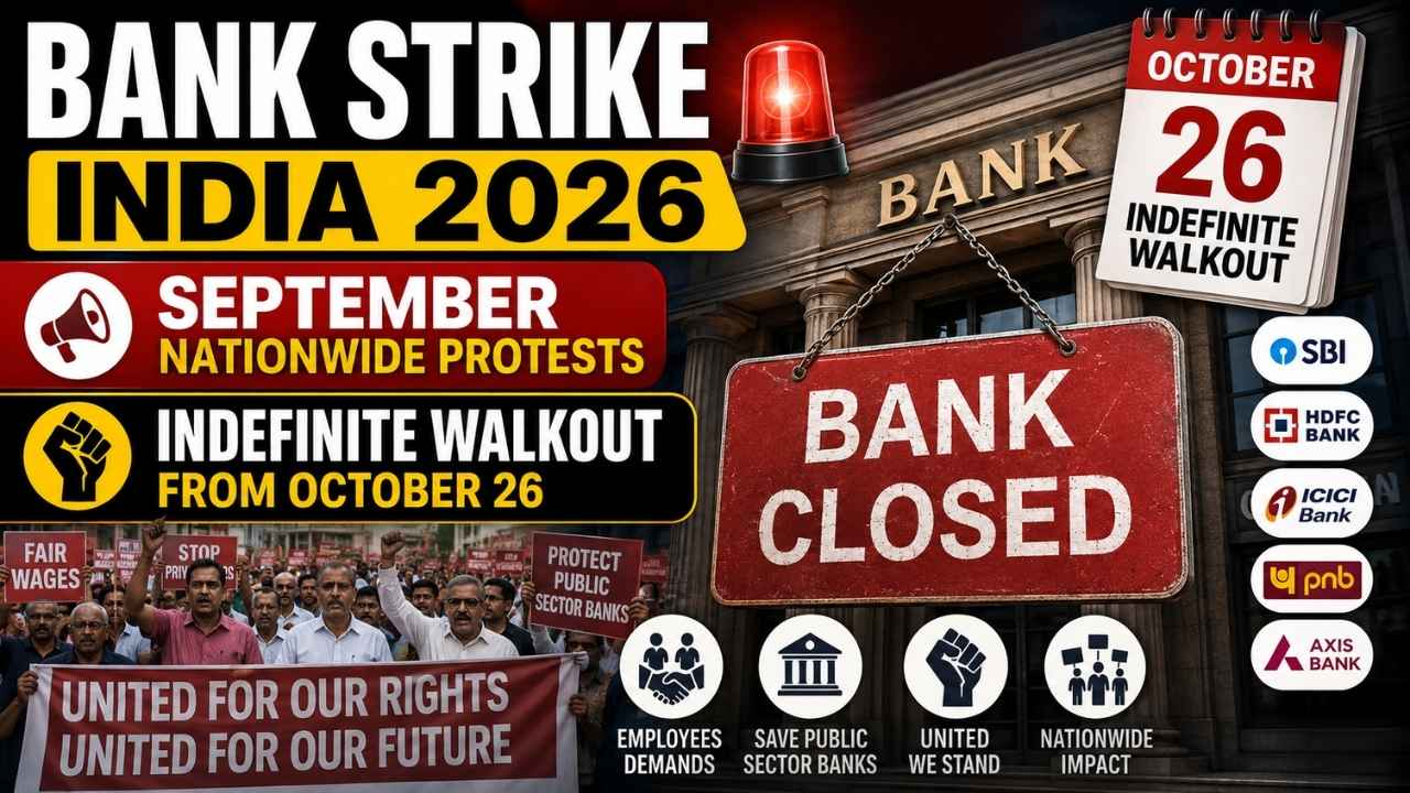Bank Strike India 2026: September Nationwide Protests, Indefinite Walkout From October 26 Explained