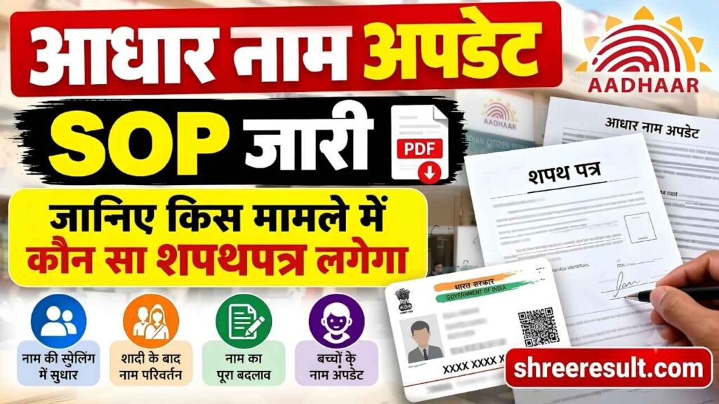 आधार में नाम बदलने के नियम बदले! UIDAI की नई SOP में हर गलती के लिए अलग शपथपत्र